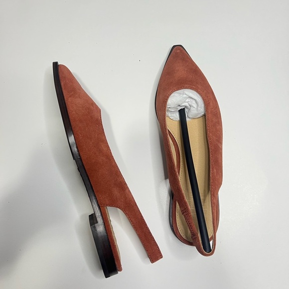 Frye Kenzie Slingback Suede Flat Size 6 Brick Red - Picture 5 of 5